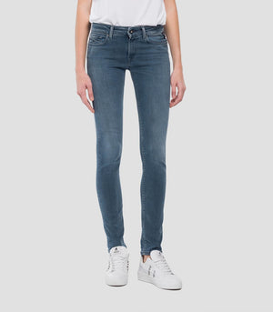 Replay Luz Skinny Fit Jeans, WX689E.000.143.443.009, Blue/Black Overdyed Medium Blue
