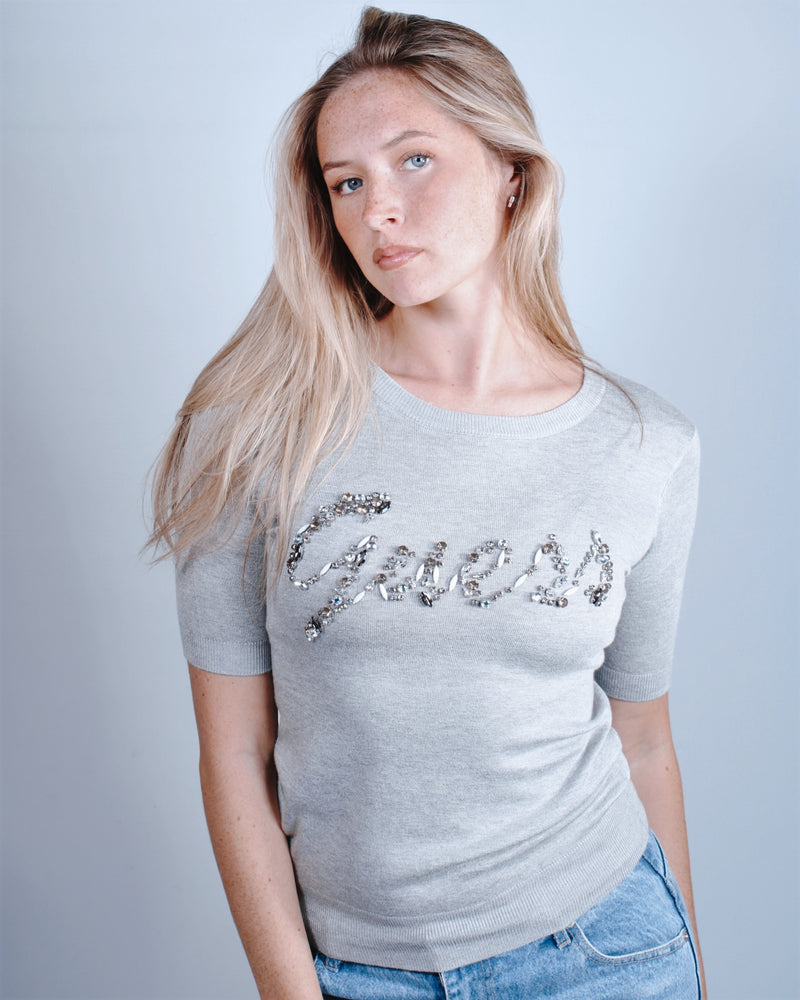 
            
                Load image into Gallery viewer, Guess Edith S/S Jewel Logo Jumper
            
        