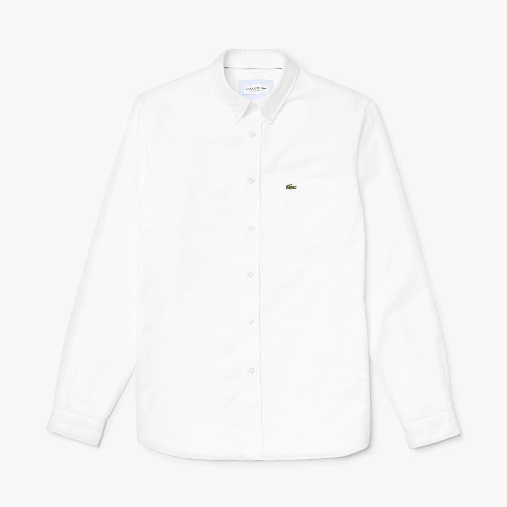 Lacoste CH5843 Slim Fit L/S Cotton Jersey Shirt, White - 44