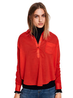 Scotch & Soda Womens 147781 Lightweight Cotton Shirt, Sunset Orange