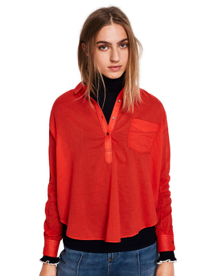 
            
                Load image into Gallery viewer, Scotch &amp;amp; Soda Womens 147781 Lightweight Cotton Shirt, Sunset Orange
            
        