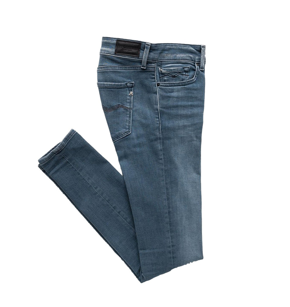 Replay Luz Skinny Fit Jeans, WX689E.000.143.443.009, Blue/Black Overdyed Medium Blue