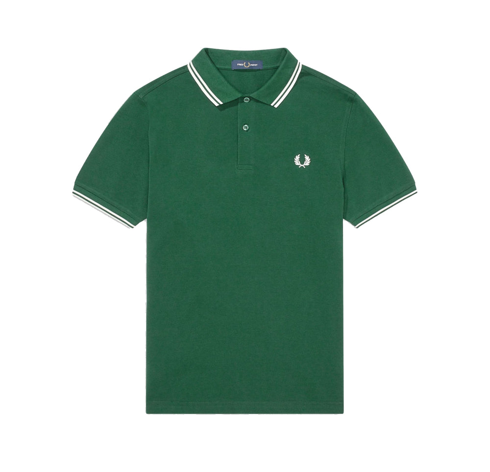 Fred Perry M3600 Twin Tipped Fred Perry Polo T-Shirt, Black/White