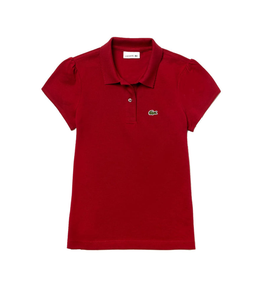 Lacoste Kids PJ3594 Scalloped Collar Polo Shirt, Flamant Pink - 1y