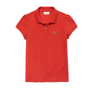 Lacoste Kids PJ3594 Scalloped Collar Polo Shirt, Flamant Pink - 1y