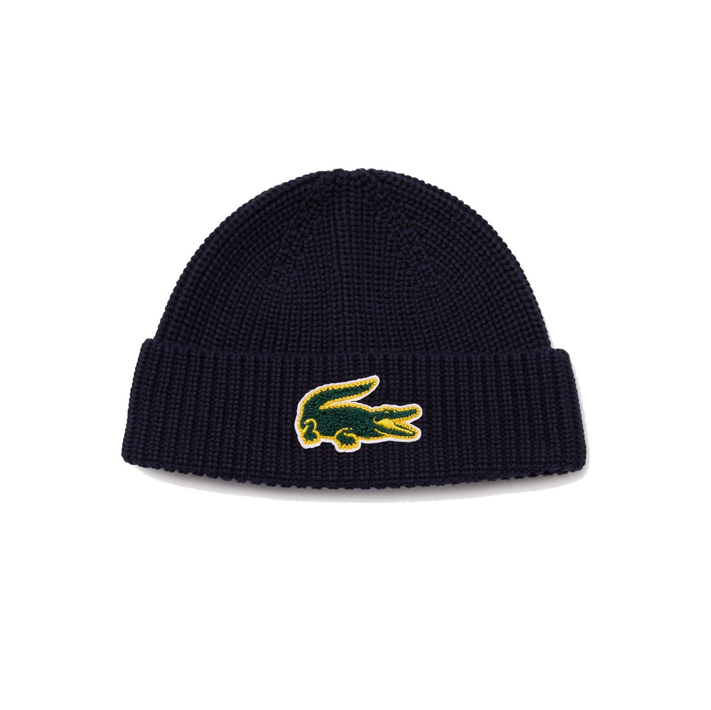 
            
                Load image into Gallery viewer, Lacoste RB6897 Kids’ Crocodile Badge Wool And Cotton Beanie
            
        