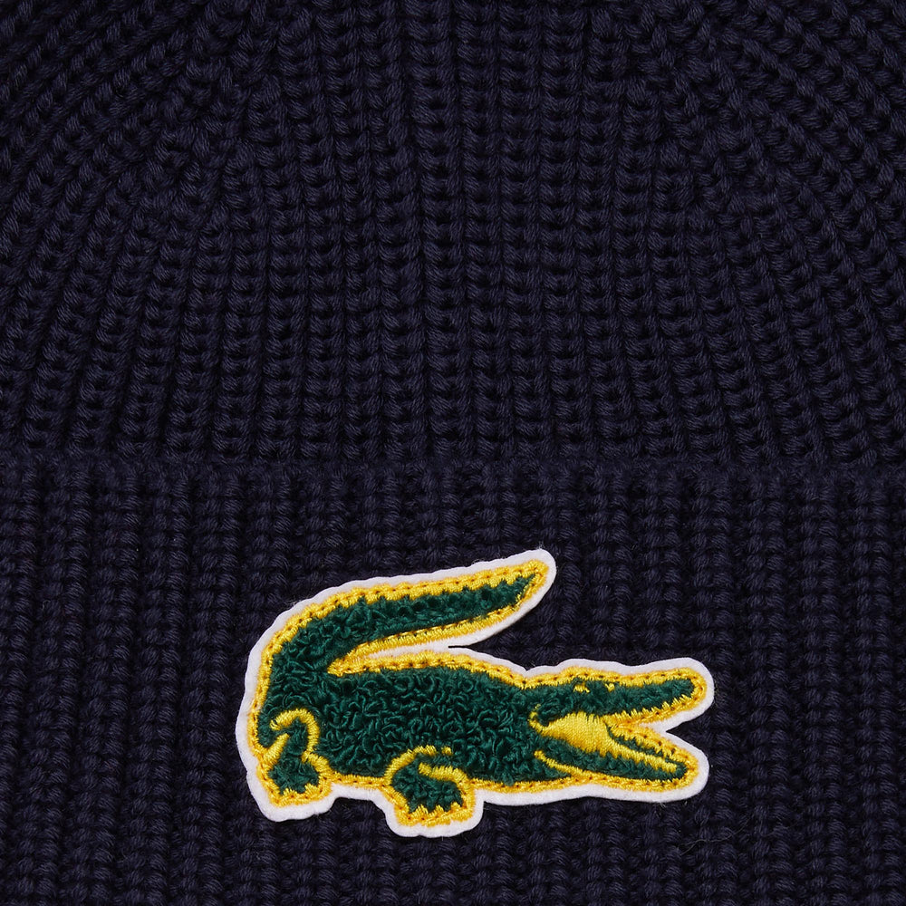 
            
                Load image into Gallery viewer, Lacoste RB6897 Kids’ Crocodile Badge Wool And Cotton Beanie
            
        