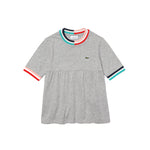 Lacoste TJ0241 Girls’ Striped Accents Flounced Cotton T-shirt
