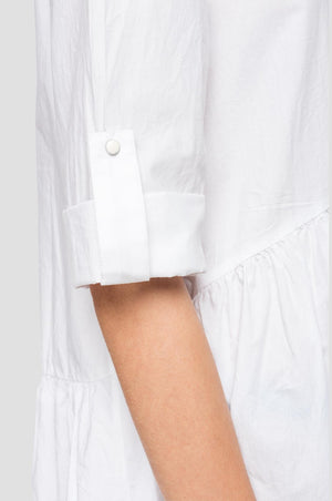 Replay Womens W9562 Poplin Cotton Shirt Dress with Mandarin Collar