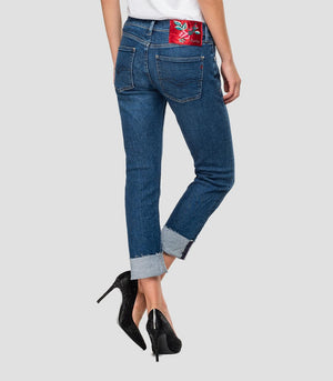 Replay Womens Joplyn Straight Fit Jeans, WA405.000.83C.636.009, Deep Blue Comfort Denim