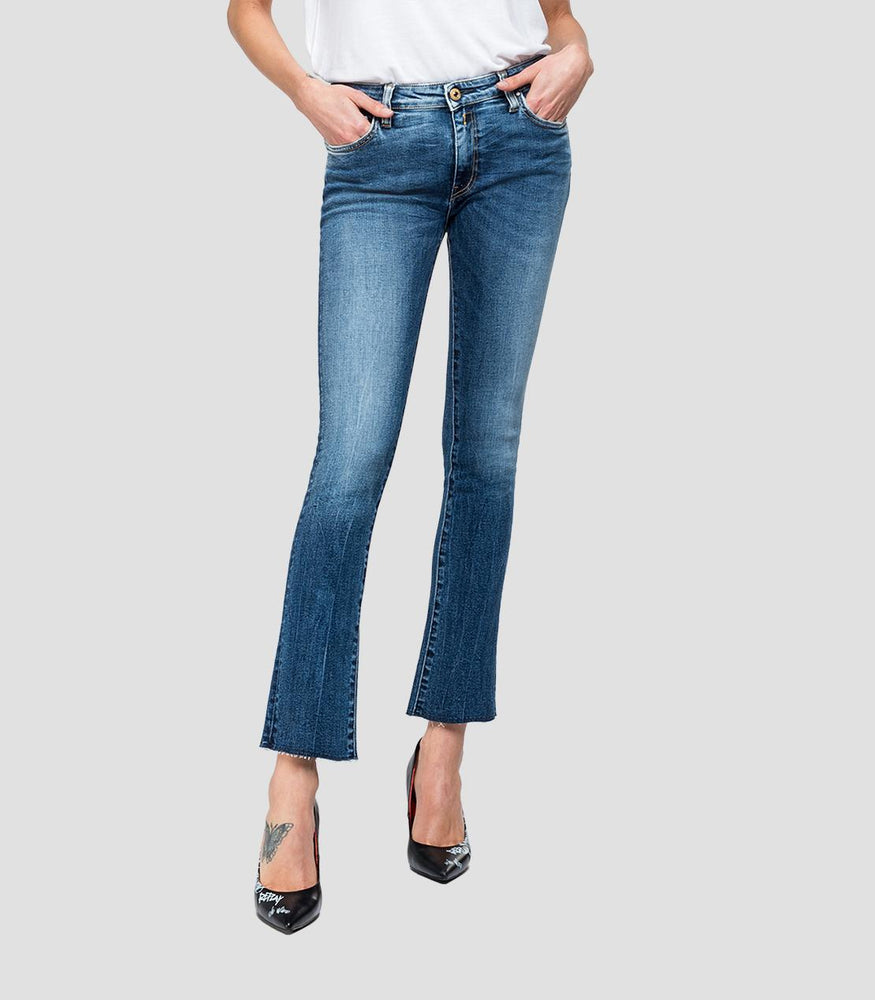 Replay Womens Dominiqli Cropped Boot Fit Jeans, WA646F.000.205.583.009, Comfort Blue Denim