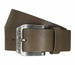 Replay AM2417 Leather Belt with  Embossed Logo Buckle